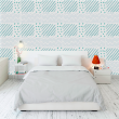 Textured Asymmetric White and Green Wallpaper