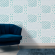 Wallpaper with Asymmetric White and Green Texture