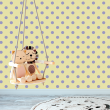 Papel pintado Infantil Puntos Lila y Amarillo