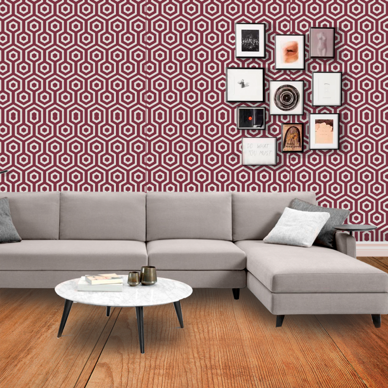 Papier Peint Géométrique Rouge