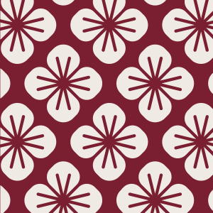 Japanese Red Floral Wallpaper