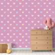 Children's Wallpaper in Pastel Pink Heart