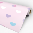 Children's Wallpaper with Colorful Hearts