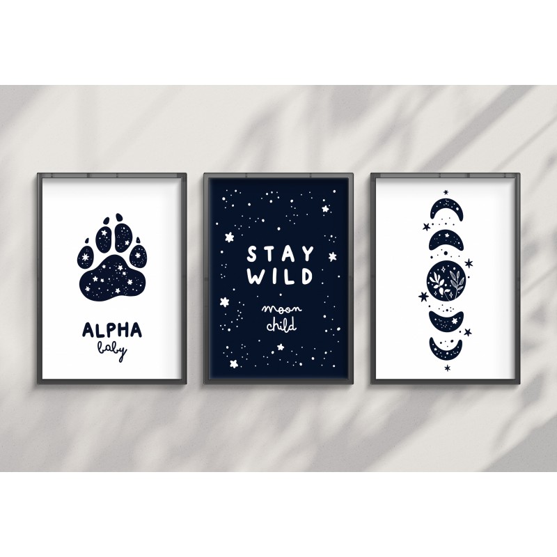 Lámina Decorativa Fases Lunares y Amigos Salvajes