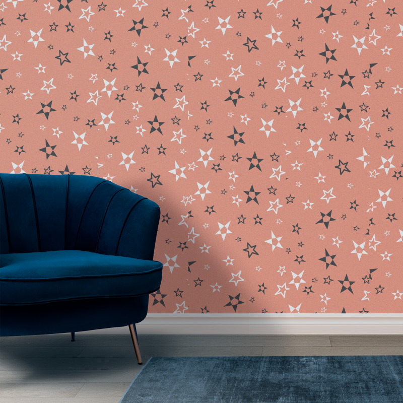 Youthful Wallpaper Orange Stars