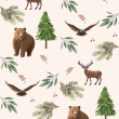 Watercolor Forest Animals Wallpaper