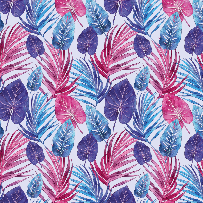 Blue and Pink Watercolor Floral Wallpaper