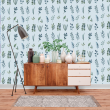 Green and Blue Watercolor Floral Wallpaper
