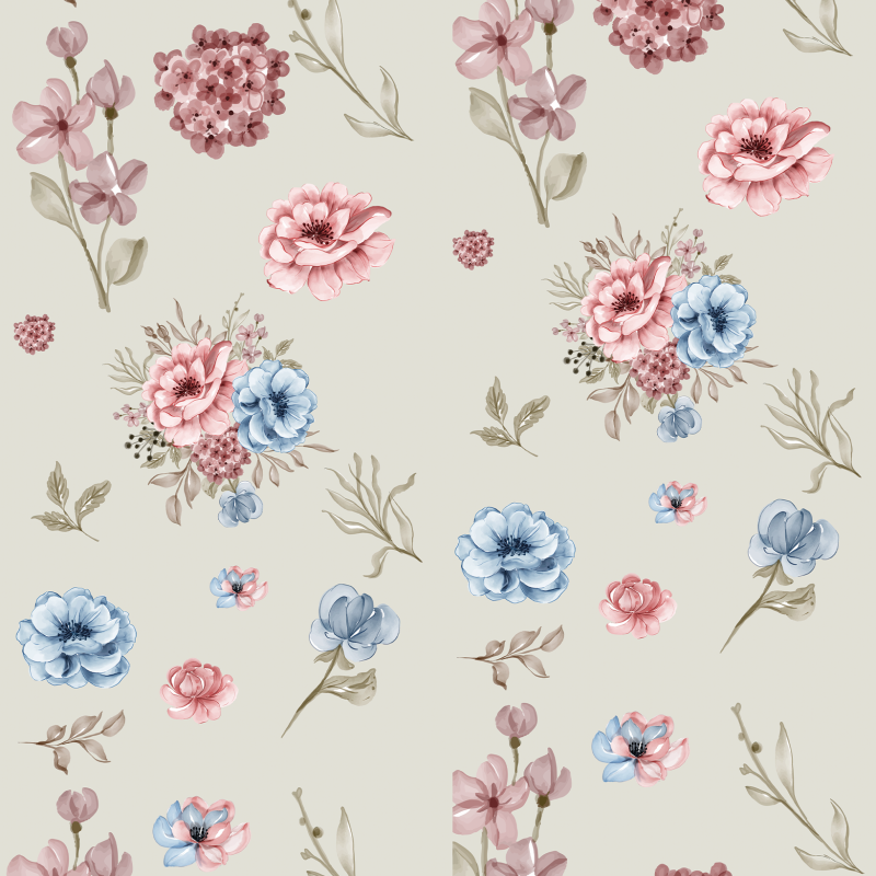 Floral Cream Watercolor Wallpaper