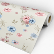 Papier Peint Floral Crème Aquarelle