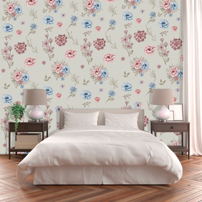 Floral Cream Watercolor Wallpaper