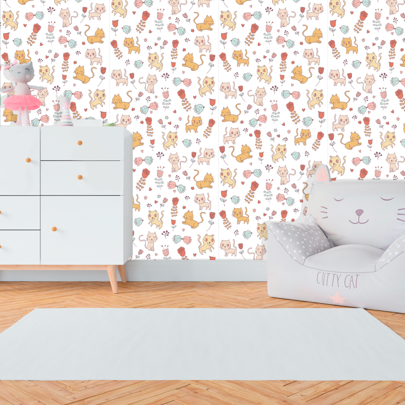 Papel pintado Infantil Gaticos