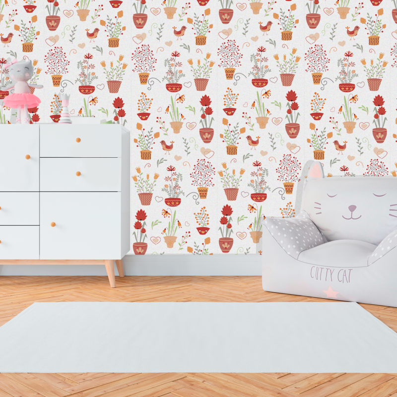 Carta da parati per bambini Fiori