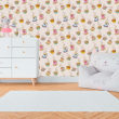 Children's Wallpaper with Coffee Cups