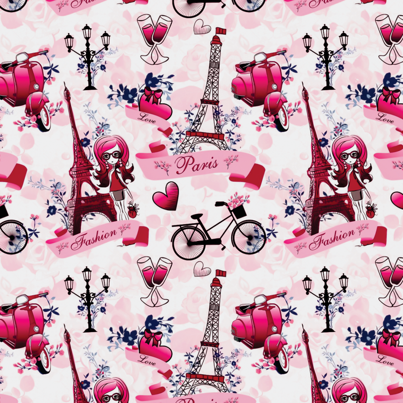 Youthful Romantic Paris Wallpaper