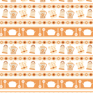 : Orangefarbene Küchentapete