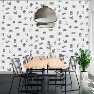 Sushi Wallpaper Black and...