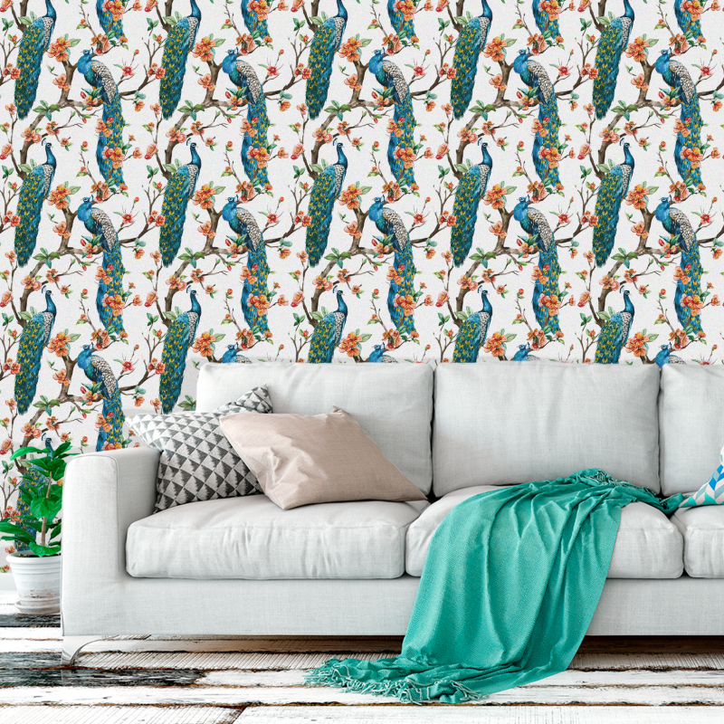 Papier Peint Animal Paon