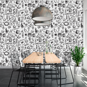Papel Pintado Cafeteria Blanco