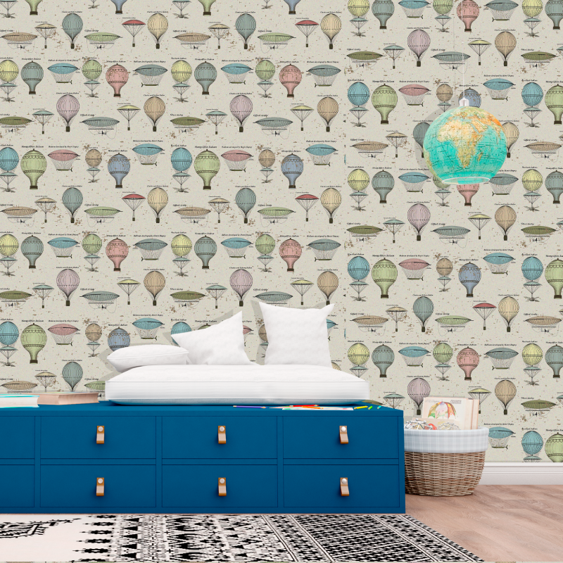 Youthful Vintage Balloon Wallpaper