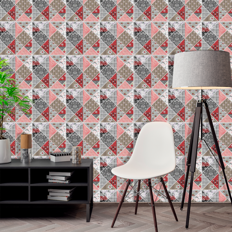 Papel Pintado Azulejos Floral