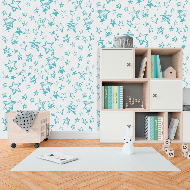 Youthful Wallpaper Blue Stars