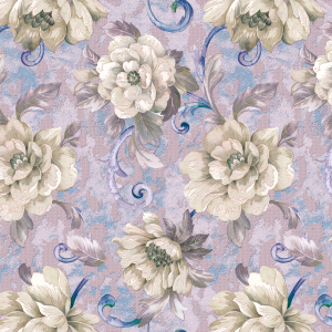 Floral Wallpaper with White...