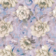 Floral Wallpaper with White Roses
