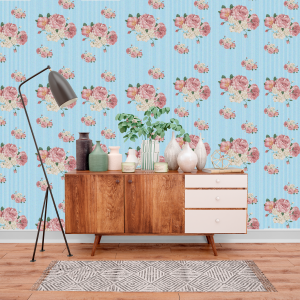 Wallpaper with Floral Roses...