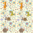 Children's Wallpaper with Colorful Animals