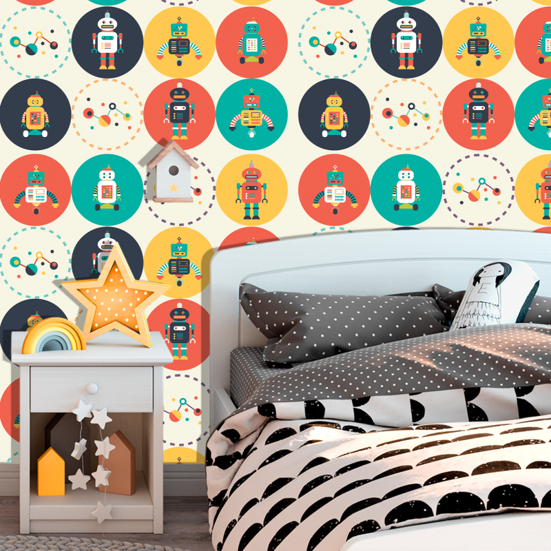 Papel Pintado Infantil Robots