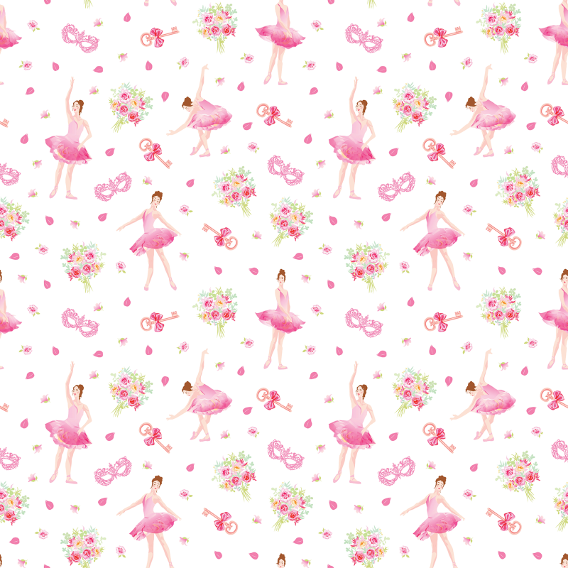 Youthful wallpaper, pink ballerina.