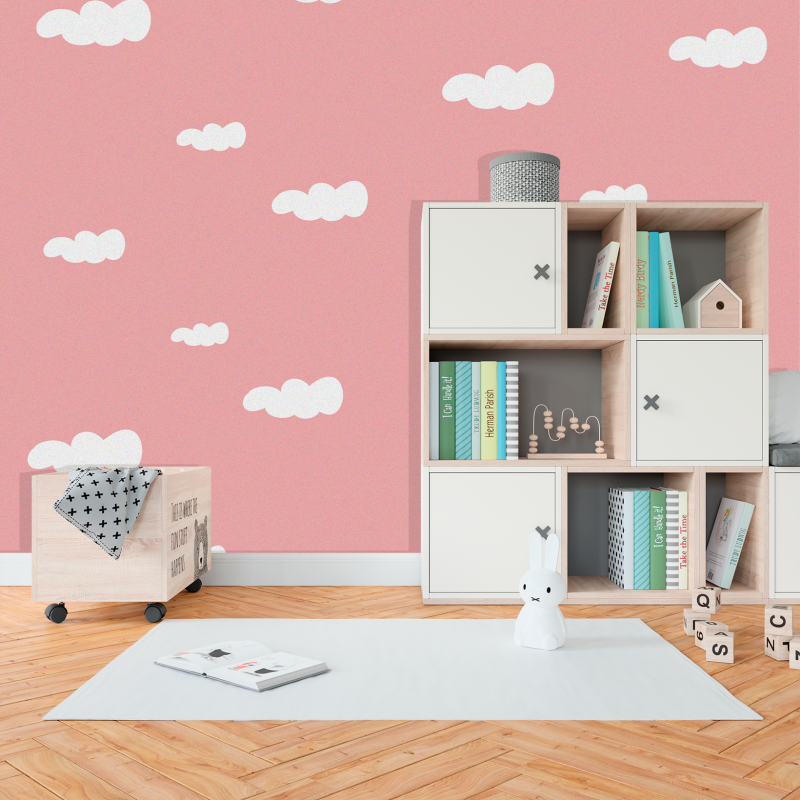 Papel Pintado Juvenil Cielo Rosa