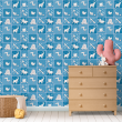 Children's Wallpaper Blue Checkered