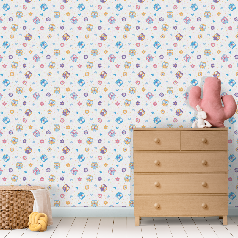 Papel Pintado infantil buhos