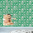 Children's Green Chessboard Wallpaper