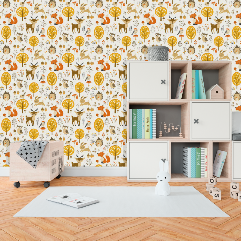 Papel Pitado infatil bosque amarillo