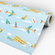 Children's wallpaper with airplanes