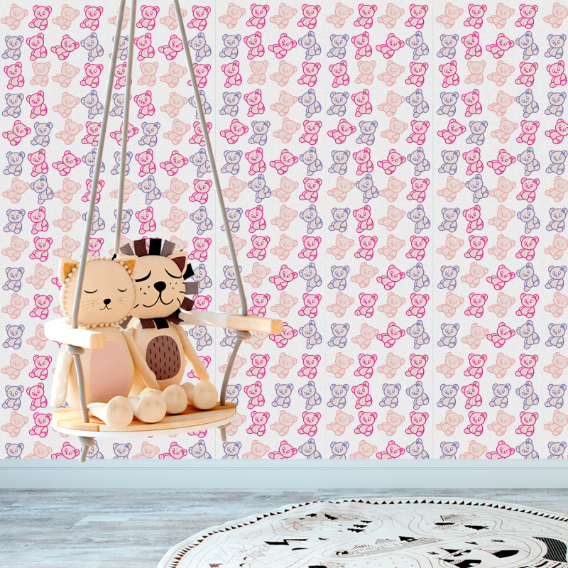 Children's wallpaper with a little bear