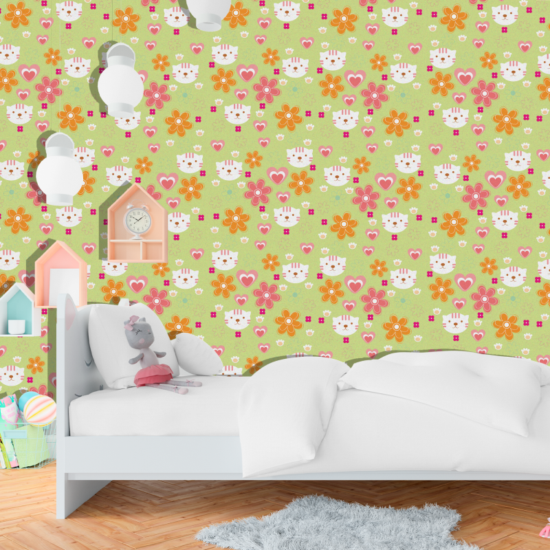 Papel Pintado infantil gatos