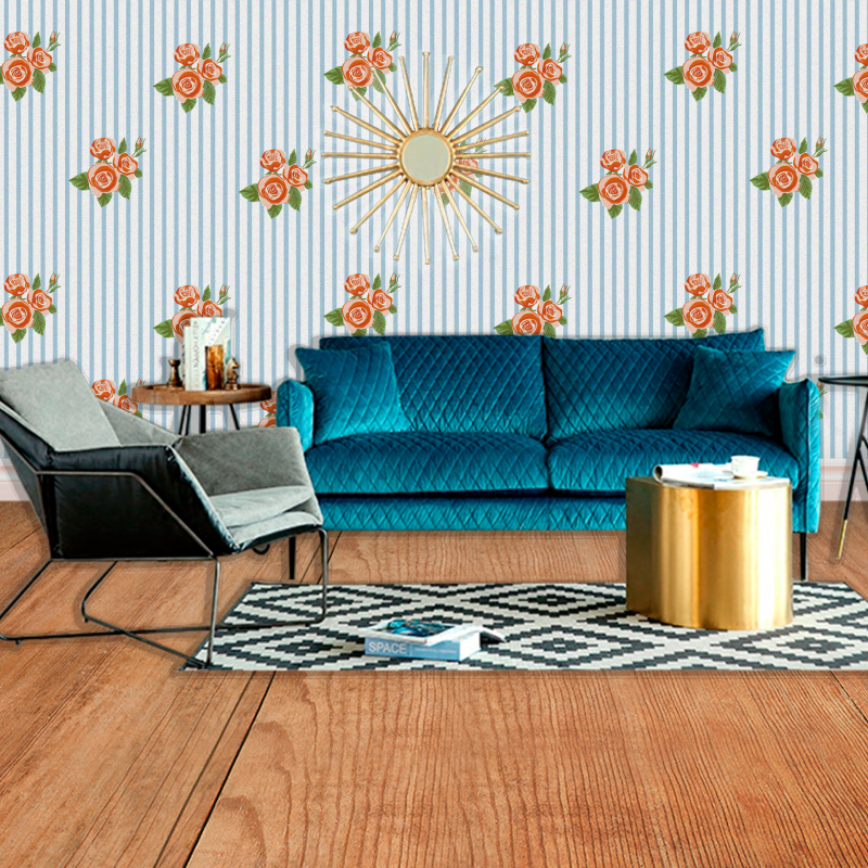 Papier Peint Floral Vertical et Roses