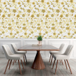 Papier peint floral jaune