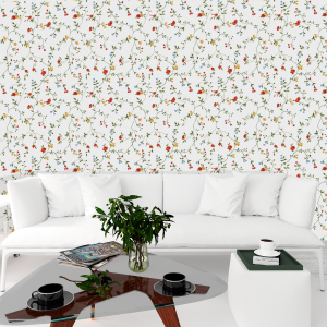 Floral Wallpaper White...