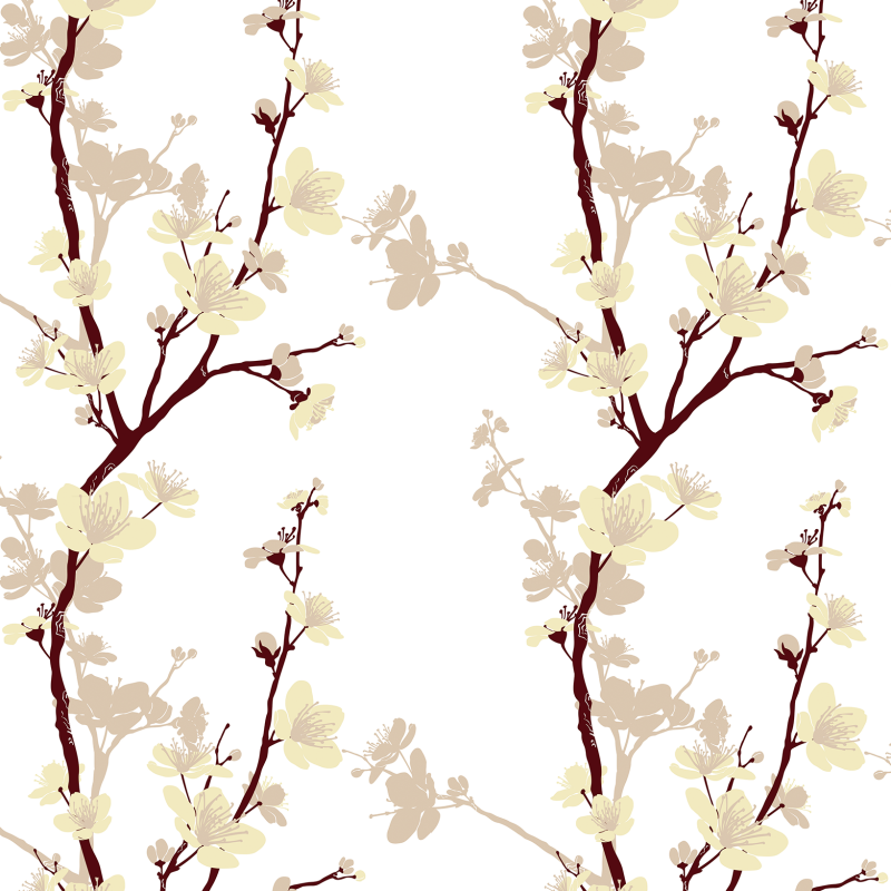 Floral Wallpaper Yellow Tree