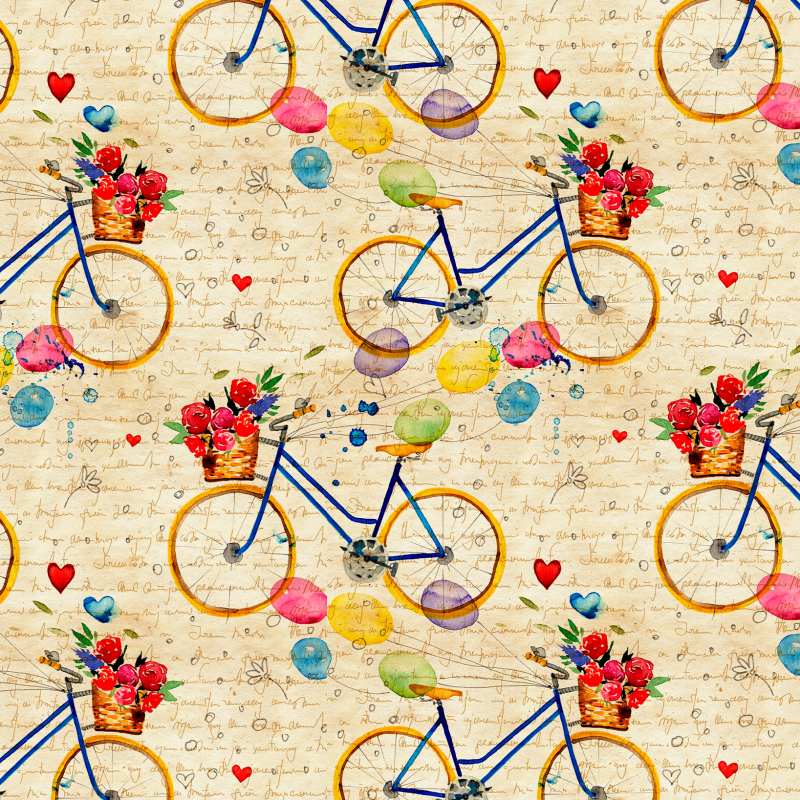 Papel Pintado Juvenil Bicicletas de colores