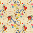 Carta da parati giovanile con biciclette colorate