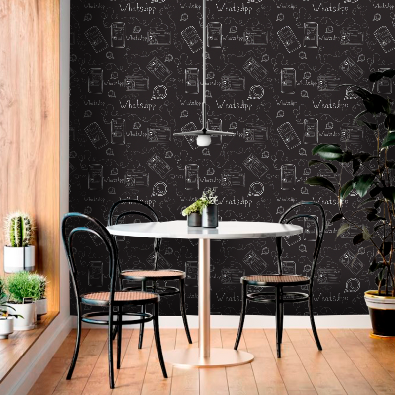 Papel Pintado Juvenil whatsapp negro