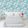 Floral Wallpaper with Blue Markers