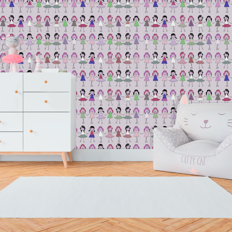 Papel pintado Infantil Muñecas