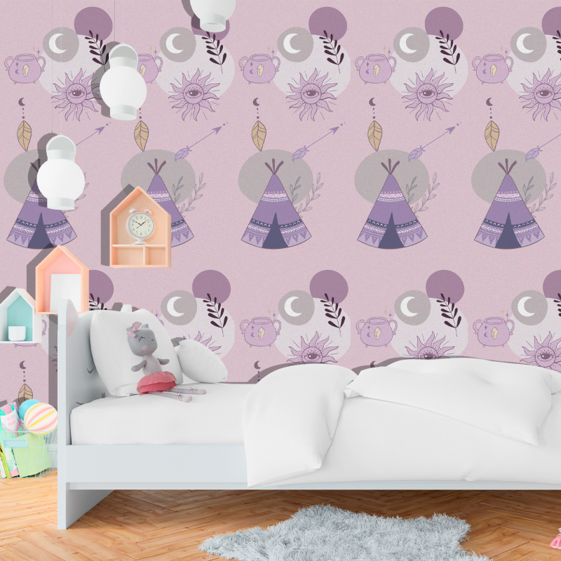 Papel pintado Juvenil Boho Lila